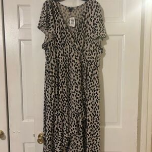 Torrid Black and Cream Leopard Print Maxi Dress